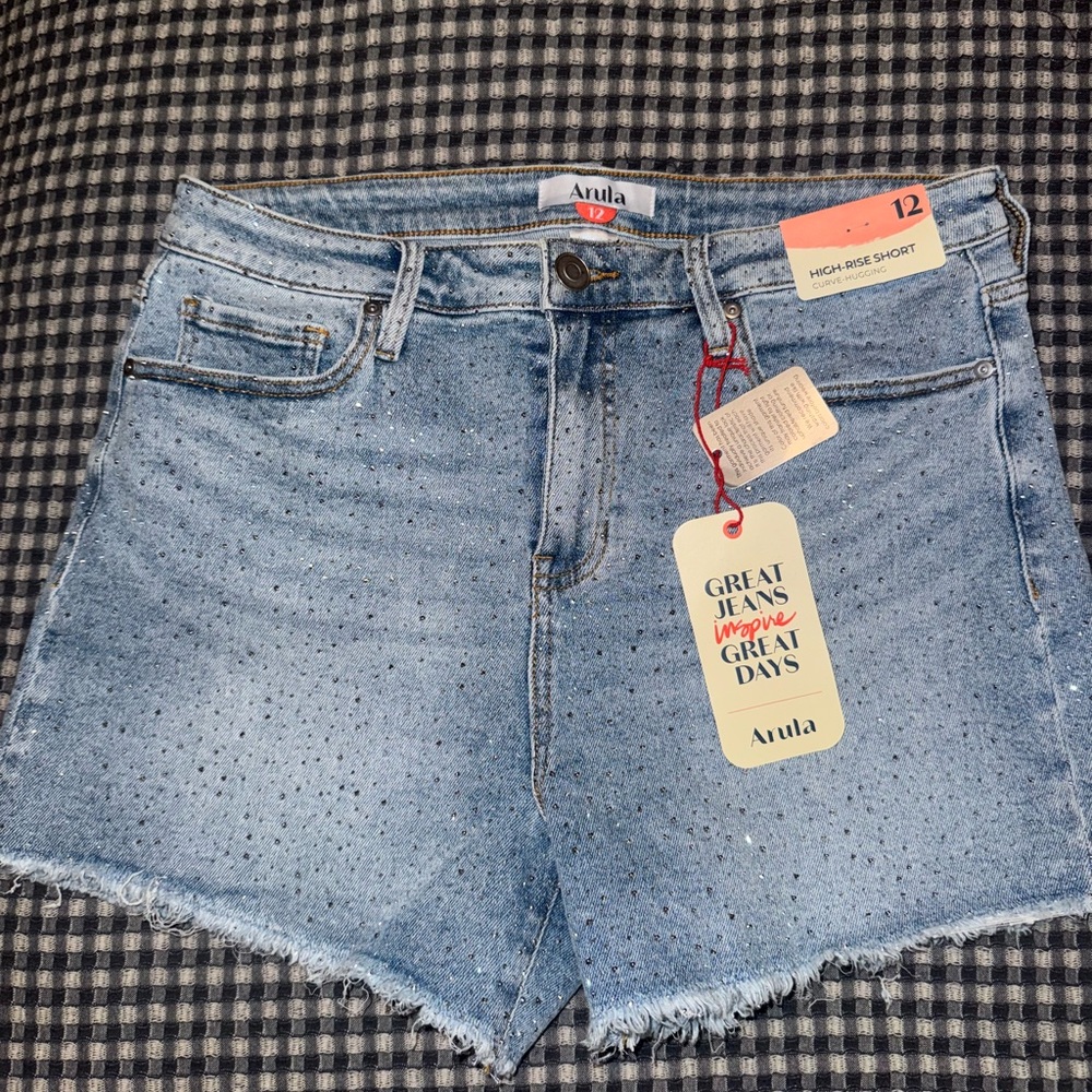 NWT Arula/ Altard State High Rise Short Bedazzled (Size 12)